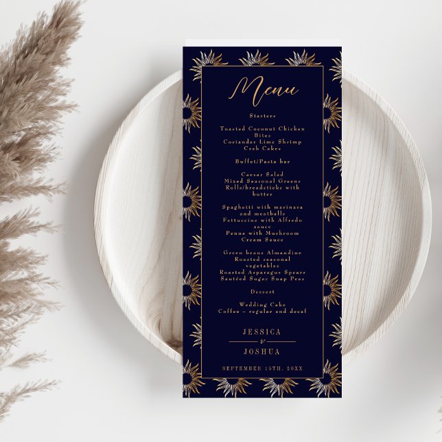 Celestial Galaxy Sun Golden Navy Blue Menu (Creator Uploaded)