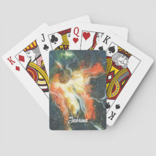 Celestial Galaxy Swirl Personalised Playing Cards