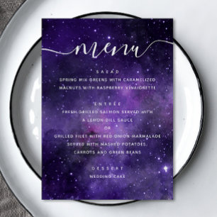 Celestial Galaxy Wedding Cosmic Starry Night Menu