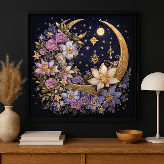 Celestial Garden Crescent Poster