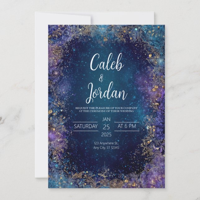 Celestial Garden Wedding Invitation (Front)