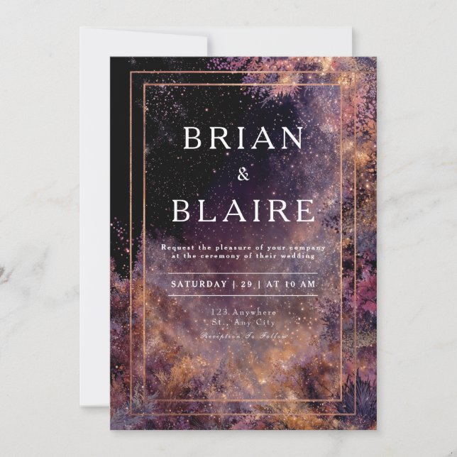 Celestial Garden Wedding Invitation (Front)