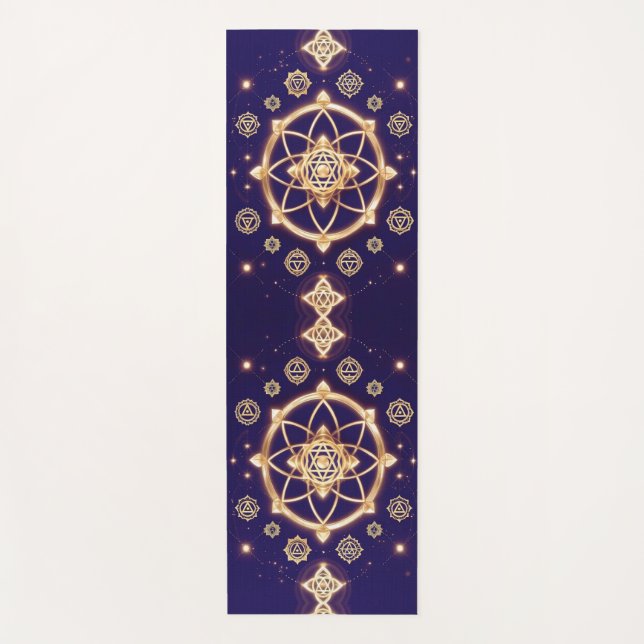 Celestial Geometry of Light — Sacred Pattern Yoga Mat (Front)