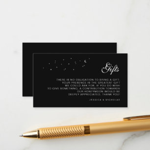 Celestial Gift & Honeymoon Fund Black Wedding Enclosure Card