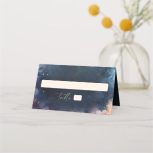 Celestial Gift Midnight Blue Romantic Dark Wedding Place Card