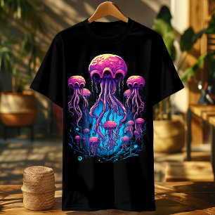 Celestial Glow: Moon Jellyfish Colourful Delight T-Shirt