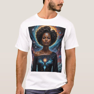 Celestial Goddess Cosmic Energy T-Shirt Galaxy Art