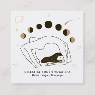 *~* Celestial Goddess + Phases of Moon Woman Square Business Card