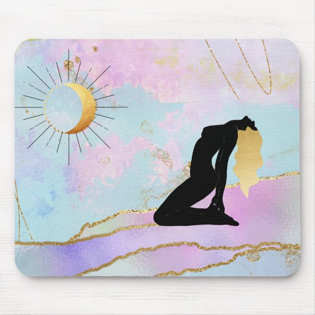 *~*  Celestial Goddess Rainbow Pastel Glitter AP22 Mouse Mat (Front)