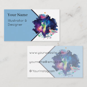 Celestial Goddess with Saturn & Cosmic Duck Business Card