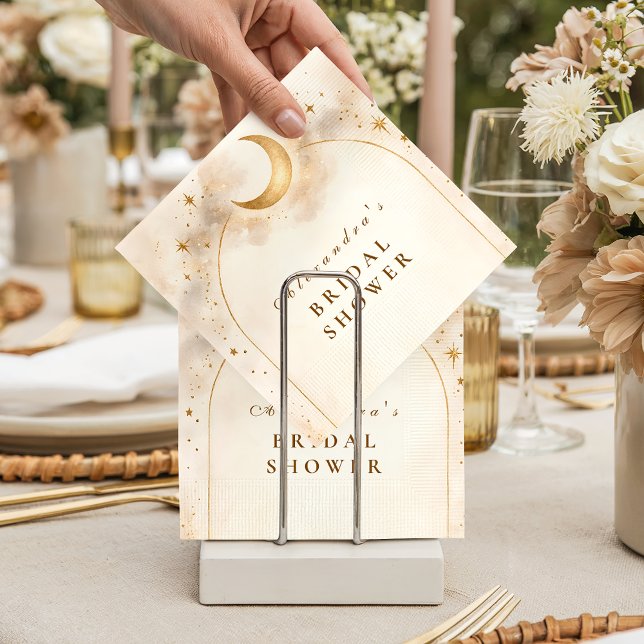 Celestial Gold Arch Bridal Shower Napkin (Creator Uploaded)