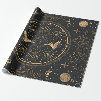 Celestial Gold Baroque Wrapping Paper