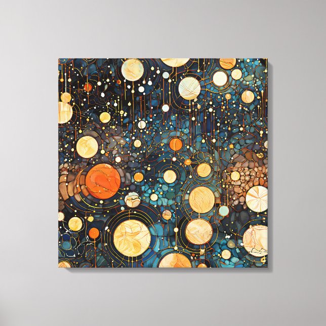 Celestial Gold Galaxy Canvas Art (Front)