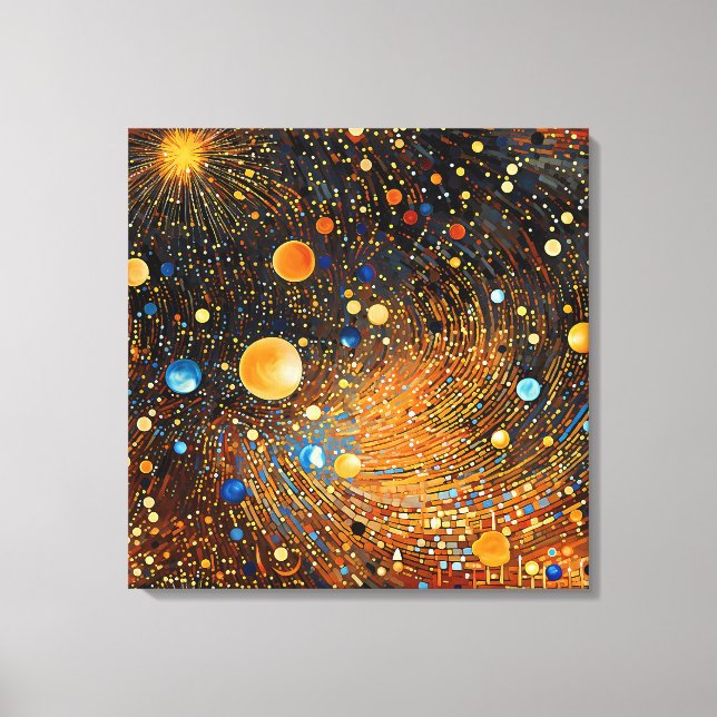 Celestial Gold Galaxy Canvas Art (Front)