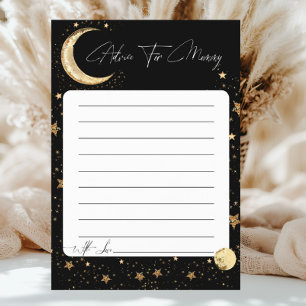 Celestial Gold Moon Advice for Mummy Baby Shower Flyer