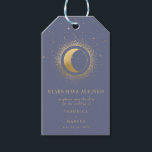 celestial gold moon save the date photo gift tags<br><div class="desc">Our "celestial gold" collection features beautiful crescent moon with gold stars in various designs on a velvet midnight blue background paired with elegant fonts. Easy to you to customise and you can choose among many items from this collection in our store.</div>