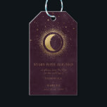 celestial gold moon save the date photo gift tags<br><div class="desc">Our "celestial gold" collection features beautiful crescent moon with gold stars in various designs on a velvet midnight blue background paired with elegant fonts. Easy to you to customise and you can choose among many items from this collection in our store.</div>