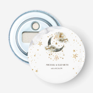 Celestial Gold Moon Stars  Bottle Opener