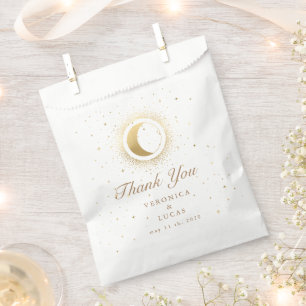 Celestial Gold Moon Wedding Thank You Favour Bags