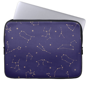 Celestial Gold Star Solareclipse Theme Laptop Sleeve