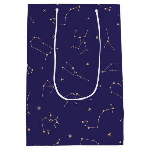Celestial Gold Star Solareclipse Theme Medium Gift Bag