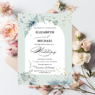 Celestial Gold Star Sun Moon Wedding Invitation