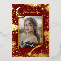 Celestial Gold Stars Moon Night Quinceanera Photo