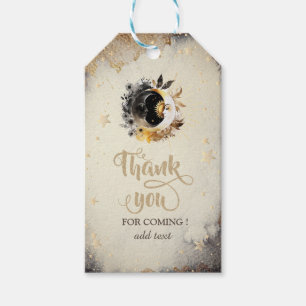 Celestial Gold Stars Moons Dark Gift Tags