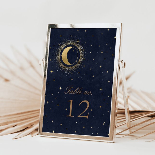 Celestial Gold Stars Wedding Table Number (Creator Uploaded)