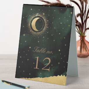 Celestial Gold Stars Wedding Table Number