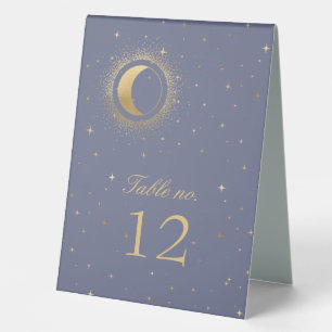 celestial gold stars wedding table number table te
