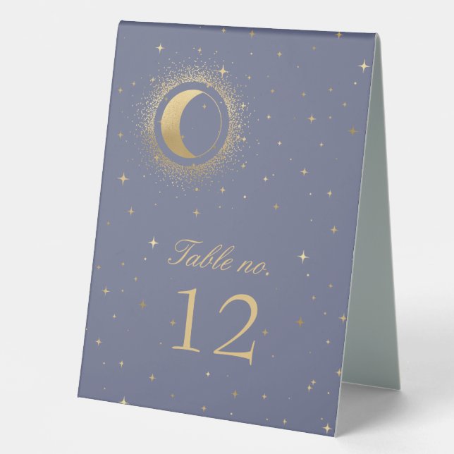 celestial gold stars wedding table number table te (Front)