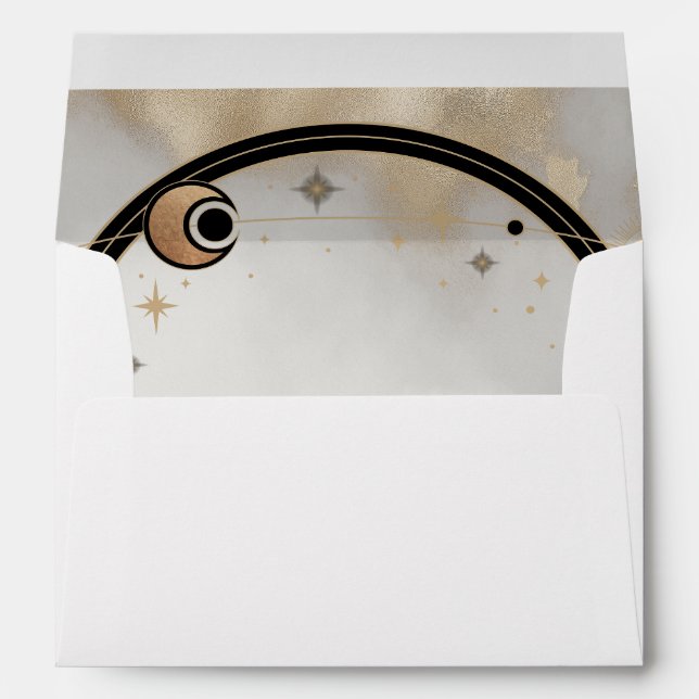 Celestial Gold Sun And Moon Galaxy Envelope (Back (Bottom))