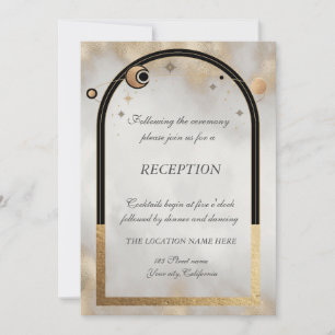 Celestial Gold Sun And Moon Galaxy Invitation