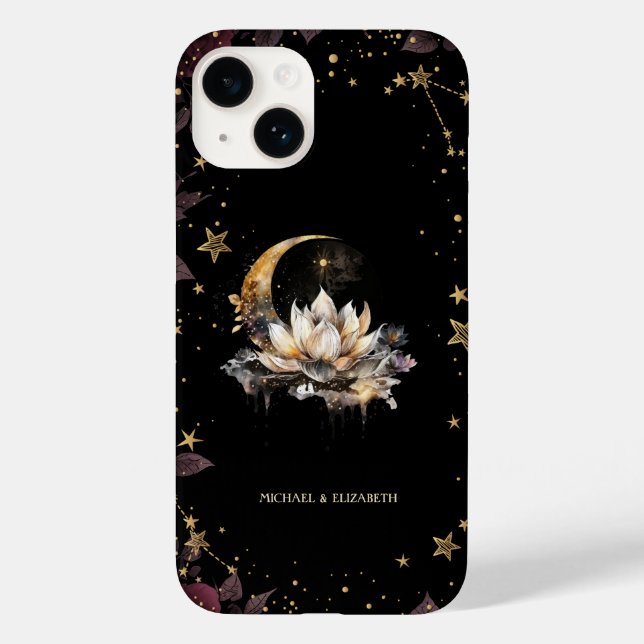Celestial Gold Sun,Moon, Lotus Stars  Case-Mate iPhone Case (Back)