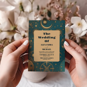 Celestial Gold Wedding  Invitation