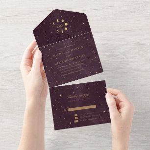 celestial gold wedding (no ENV needed) All In One Invitation