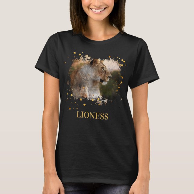 *~* Celestial Golden Artistic AP23 LIONESS Artsy T-Shirt (Front)