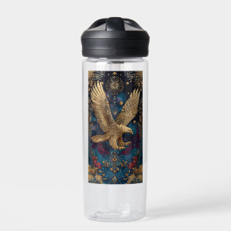 Celestial golden eagle art water bottle