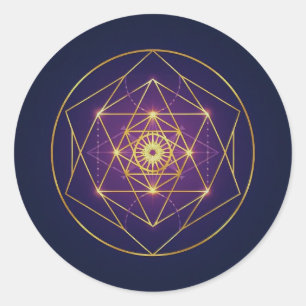 Celestial Golden Mandala — Balance in the Infinite Classic Round Sticker