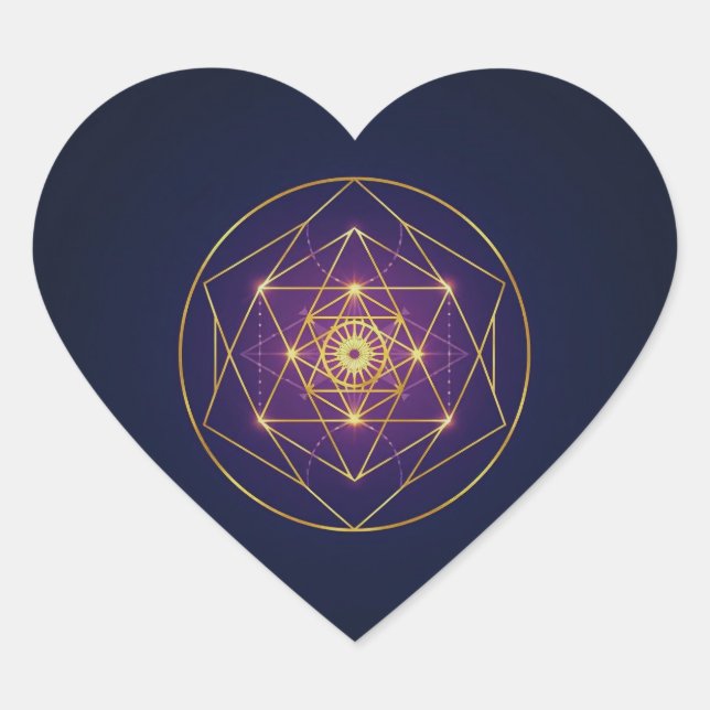 Celestial Golden Mandala — Balance in the Infinite Heart Sticker (Front)