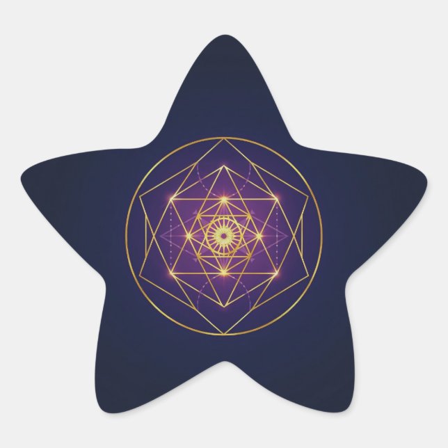 Celestial Golden Mandala — Balance in the Infinite Star Sticker (Front)