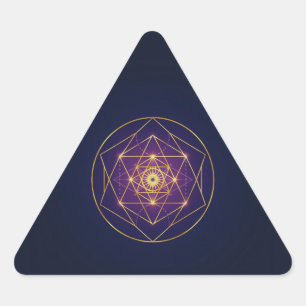 Celestial Golden Mandala — Balance in the Infinite Triangle Sticker