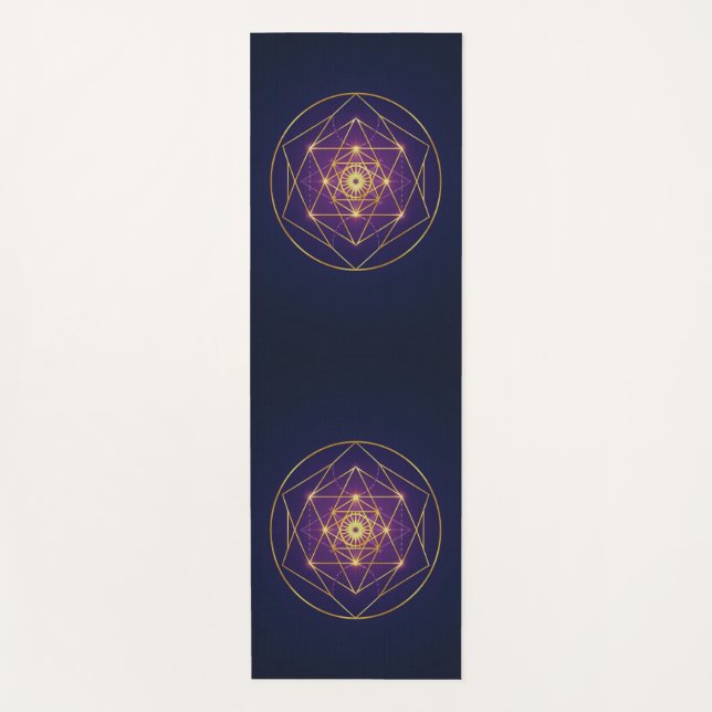 Celestial Golden Mandala — Balance in the Infinite Yoga Mat (Front)