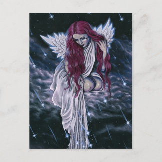 Celestial Gothic Angel Shooting Stars Postcard
