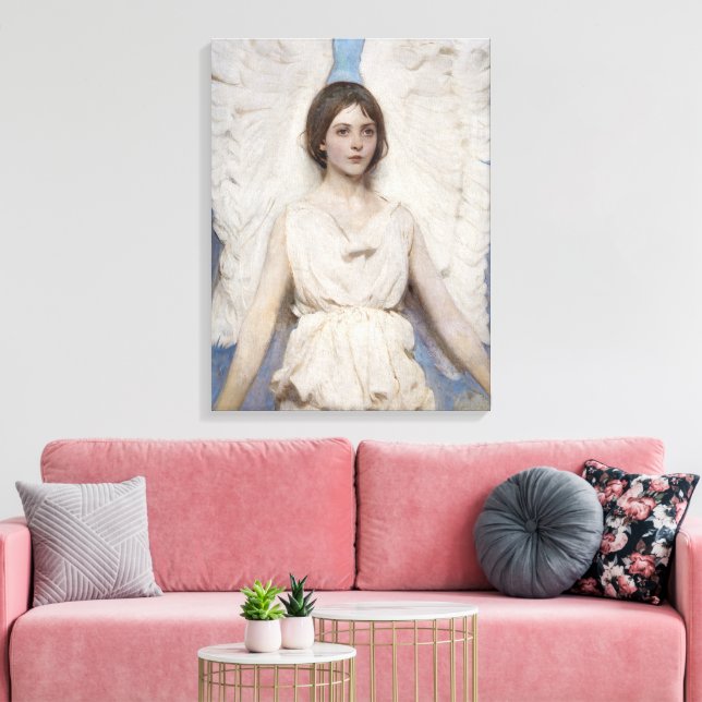 Celestial Grace: Angel by Abbott Handerson Thayer Canvas Print (Insitu(LivingRoom))