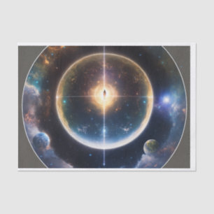 "Celestial Gravitas: Black Hole Space-Time Emblem" Tissue Paper