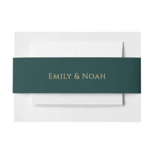 Celestial Greren Gold Sun Moon Stars Wedding Invitation Belly Band