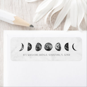 Celestial Grey Marble Moon Phases Wedding
