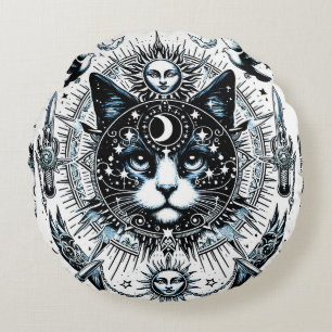 "Celestial Guardian" Round Pillow